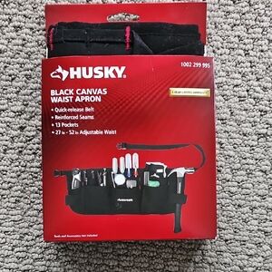 NEW Husky Black Canvas Waist Apron